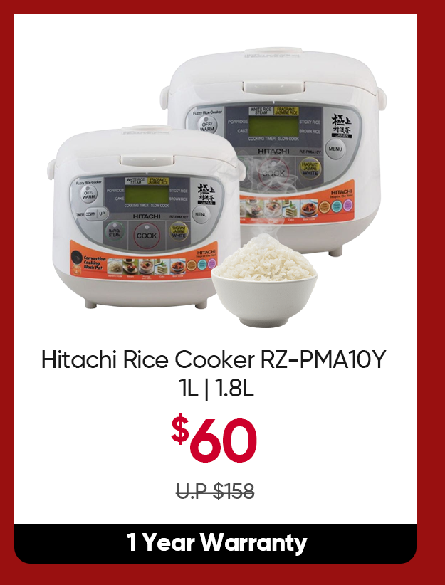 Hitachi RZ-PMA10Y Micom Rice Cooker (1.0L)