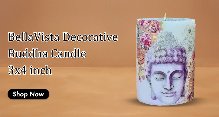 BellaVista Decorative Buddha Candle 3x4 inch